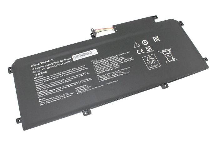 Акумулятор для ноутбука  Asus C31N1411 UX305FA 11.55V Black 3610mAh OEM