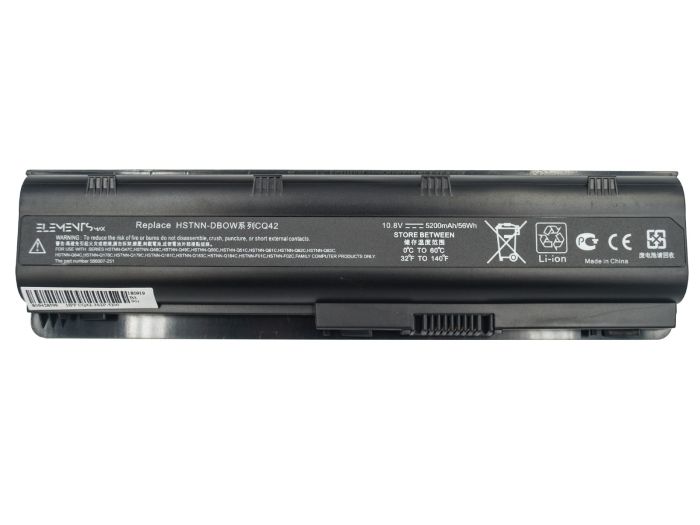 Батарея Elements MAX для HP CQ32 CQ42 CQ62 G62 G72 G42 HSTNN-181C 10.8V 5200mAh (CQ42-3S2P-5200)