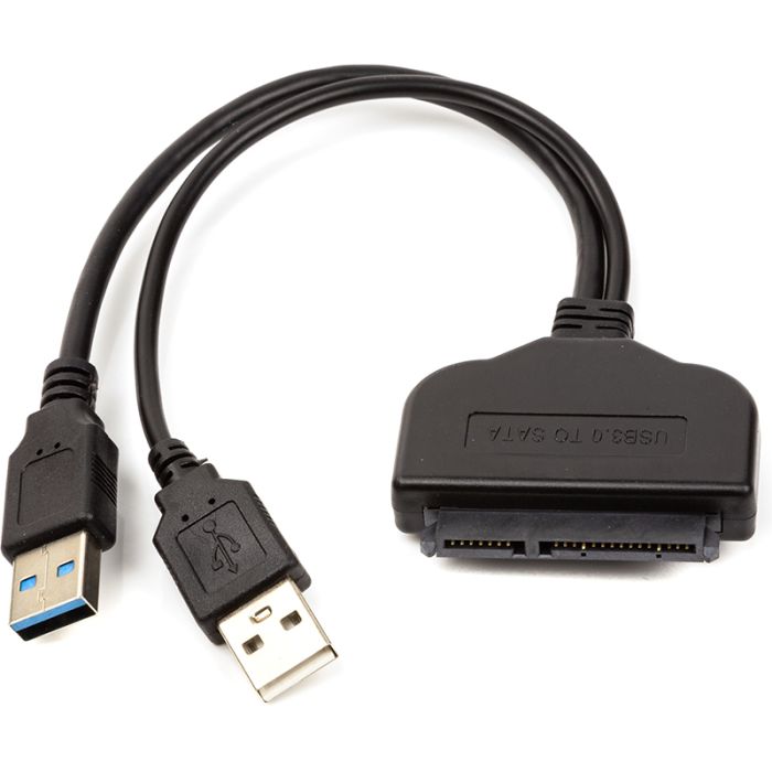 Адаптер PowerPlant 2*USB 3.0 - SATA III, 15 см