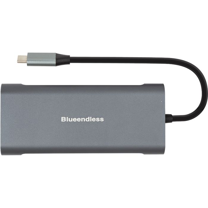 Адаптер USB Type-C - 2 x USB 3.0, 1x USB 2.0, 1x Type C (PD), HDMI, SD, RJ45