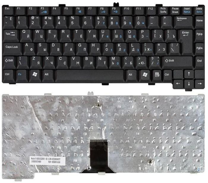 Клавіатура для ноутбука Fujitsu Amilo (M7440, M7440G, M6100) Чорна, RU (вертикальний ентер)