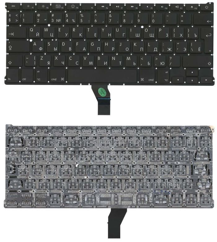 Клавіатура для ноутбука Apple MacBook Air 2010+ (A1369) (2012, 2013, 2014, 2015), Black, (No Frame), RU (вертикальний ентер)
