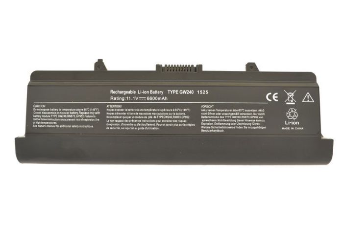 Усиленный аккумулятор для ноутбука Dell RN873 Inspiron 1525 11.1V Black 7800mAh OEM