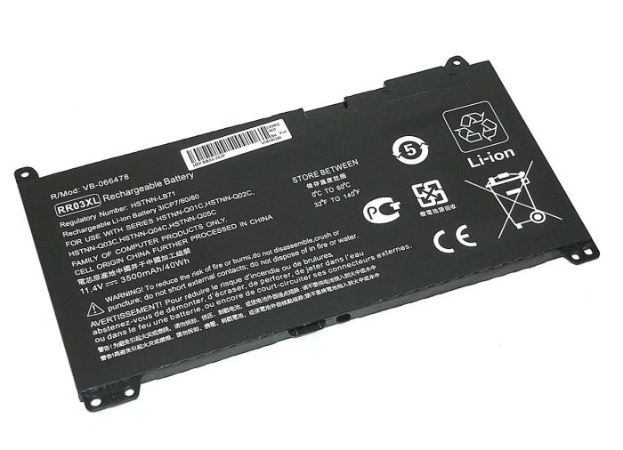 Аккумулятор для ноутбука HP RR03XL ProBook G4 440 11.4V Black 3500mAh OEM