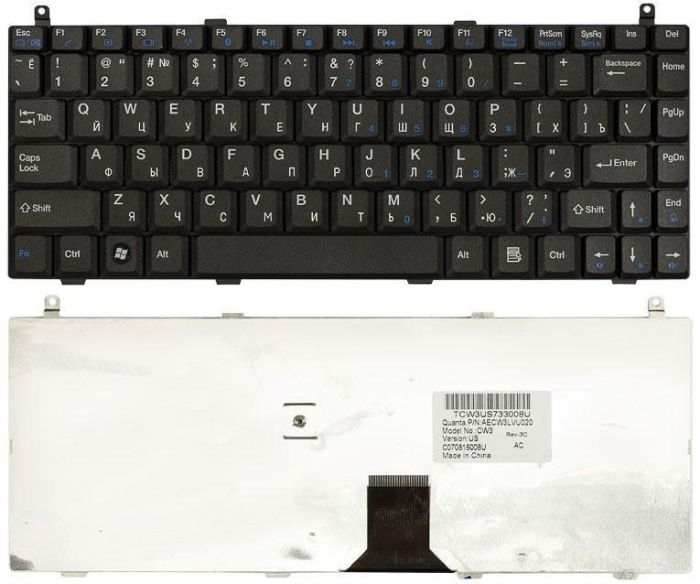 Клавіатура для ноутбука Lenovo IdeaPad (F30, F30A) Чорна, RU