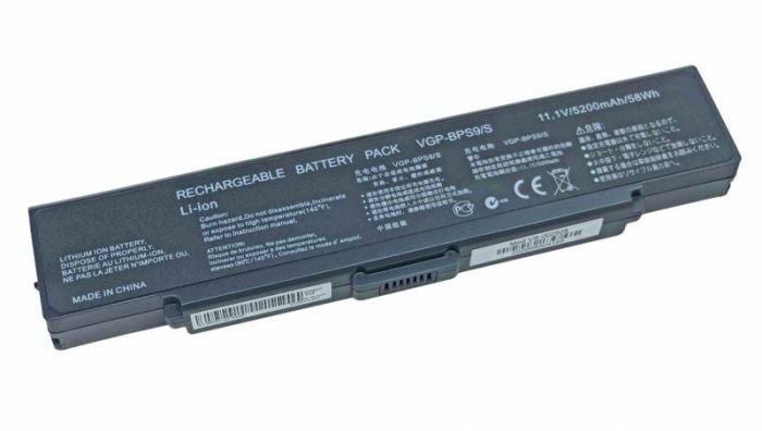 Батарея для ноутбука Sony VAIO VGP-BPS9B VGN-NR260E 11.1V Black 5200mAh OEM