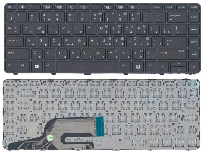 Клавіатура для HP ProBook (430 G3, 440 G3, 430 G4, 440 G4, 445 G3) Чорна, (Чорна рамка), RU
