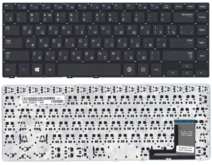Клавіатура для ноутбука Samsung (470R4E, BA59-03619C) Чорна, (Без рамки), RU