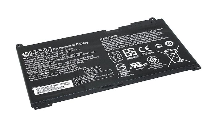Акумулятор для ноутбука  HP RR03XL G4 440 11.4V Чорний 3930mAh