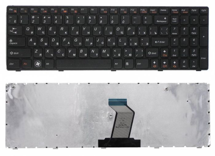 Клавиатура для ноутбука Lenovo IdeaPad (Z560, Z565, G570, G770) Black, (Black Frame), UA