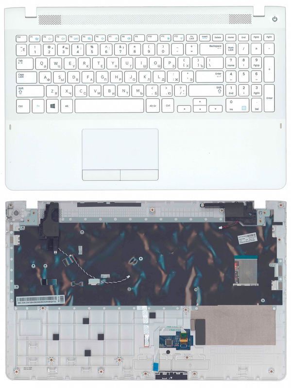 Клавіатура для ноутбука Samsung (370R4E) Біла, (Біла TopCase), RU