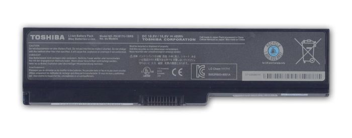 Аккумулятор для ноутбука Toshiba PA3817U-1BRS Satellite C650 4400mAh 10.8V Black Orig
