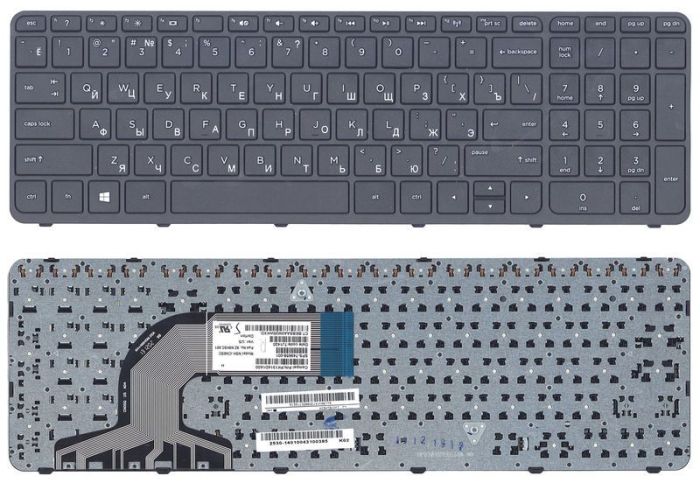 Клавіатура для ноутбука HP 250 G3, 255 G2, 255 G3, Pavilion SleekBook 15-e, 15-e000, 15-e002er, 15-e002sr, 15-e003sr, 15-e004er, 15- , 15-n, 15-n000, 15-r, 15-r000, 15-s000, 15t-e, 15t-n, 15z-e, 15z-n Black, (Black Frame) UA