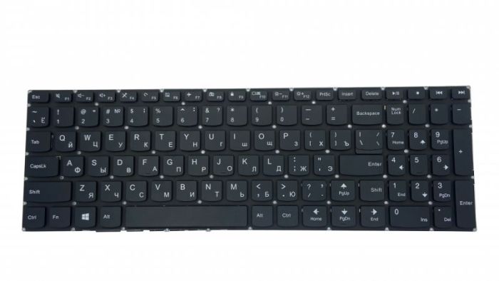 Клавіатура для ноутбука Lenovo IdeaPad (310, 310-15ISK, V310-15ISK, 310-15ABR, 310-15IAP) Чорна, (Без рамки) UA