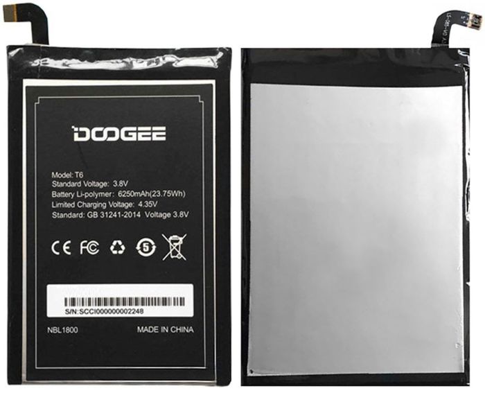 Аккумулятор для Doogee T6, T6 Pro 6250mAh Original PRC