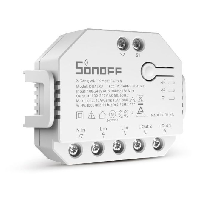 Смарт-перемикач Sonoff Wi-Fi із подвійним реле та вимірюванням потужності