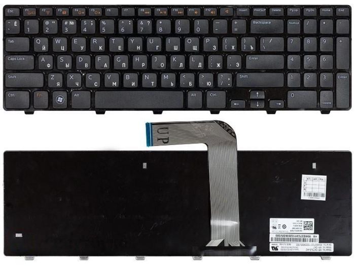 Клавіатура для ноутбука Dell Inspiron (M5110, M511R, N5110) Чорна, RU/EN