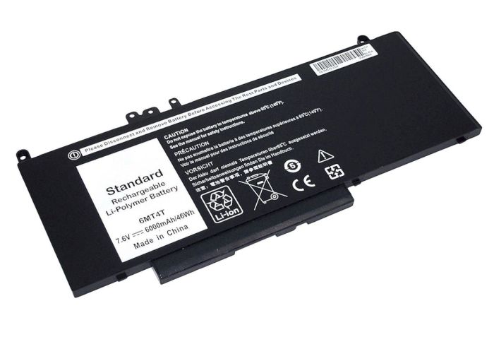 Акумулятор для ноутбука  Dell 6MT4T Latitude 14-E5470 7.6V Black 6000mAh OEM