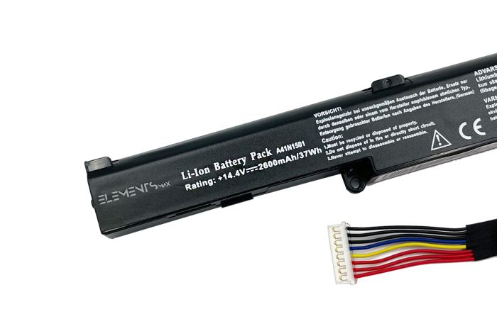 Батарея Elements MAX для Asus N552V N552VX N552VW N752V N752VX N752VW GL752VL GL752VW GL752JW G752VW 15V 2600 mAh (A41N1501-4S1P-2600)