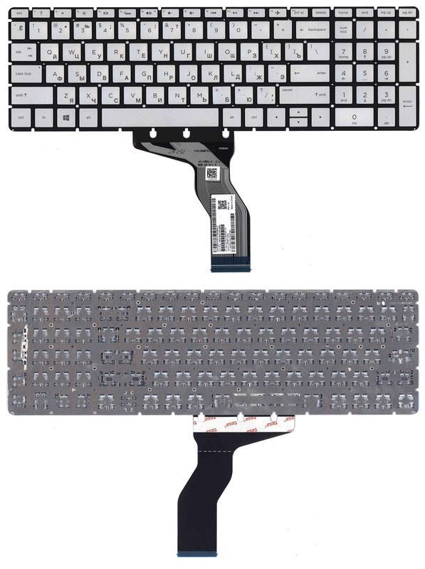 Клавіатура для ноутбука HP (15-BW 250 G6) Silver з підсвічуванням (Light), (No Frame) UA