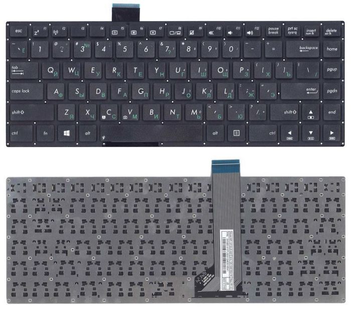 Клавіатура для ноутбука Asus VivoBook (S400CA, S451, S401) Чорна, (Без рамки), RU