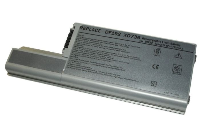 Усиленный аккумулятор для ноутбука Dell YD623 Latitude D820 10.8V Grey 6600mAh OEM
