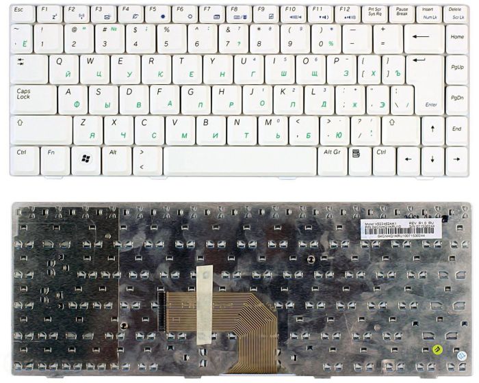 Клавіатура для ноутбука Asus (W5, W6, W7) Біла, RU