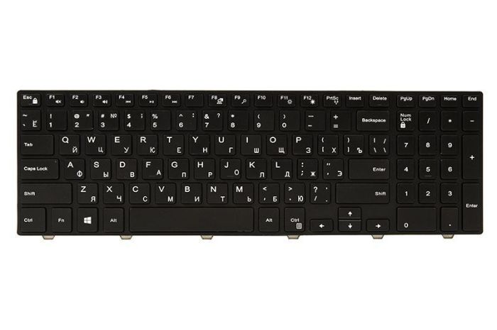Клавиатура для ноутбука DELL Inspiron 15: 3000, 5000 черный, черный фрейм