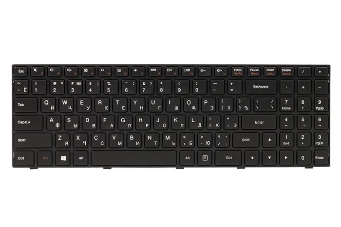 Клавіатура для ноутбука IBM/Lenovo IdeaPad 100-15IBY Чорна, чорна рамка
