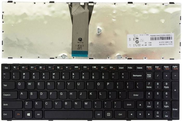 Клавіатура для ноутбука IBM/Lenovo B50-30, IdeaPad Z50-70 Чорна, чорна рамка