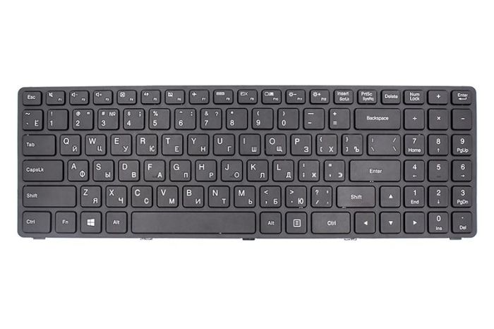Клавіатура для ноутбука IBM/Lenovo IdeaPad 100-15IBD Чорна, чорна рамка