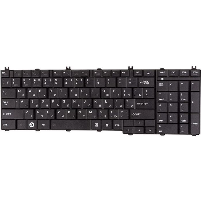 Клавіатура для ноутбука TOSHIBA Satellite C650, L650 Чорна, чорна рамка