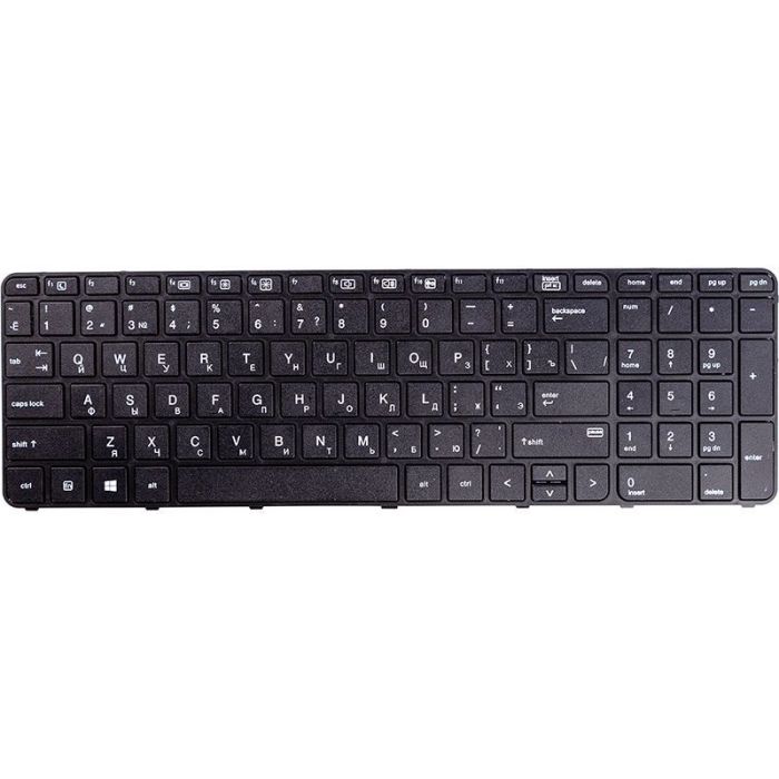 Клавіатура для ноутбука HP 450 G3, 470 G3 Чорна, чорна рамка