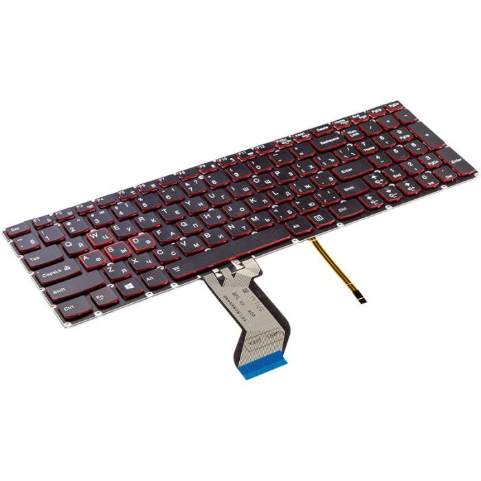 Клавіатура для ноутбука Lenovo Ideapad Y700, Y700-15ISK чорний, підсвічування