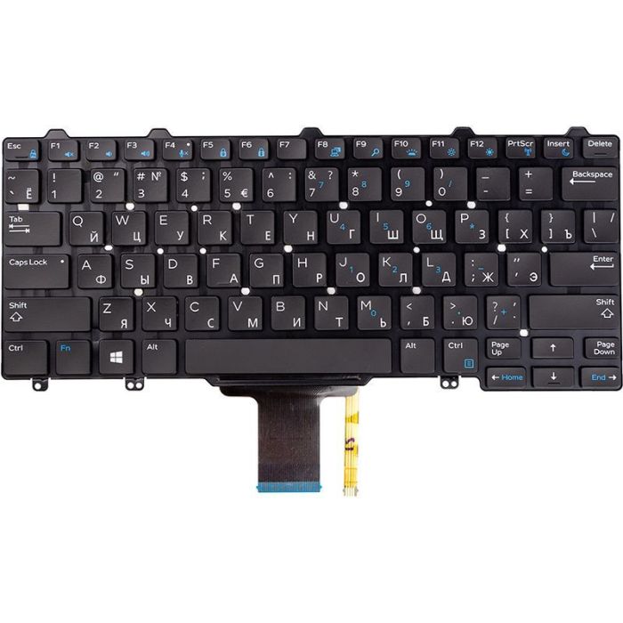 Клавиатура для ноутбука DELL Latitude E5270, E7270 черный, подсветка