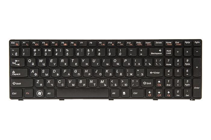 Клавіатура для ноутбука IBM/Lenovo G580, N580 чорний, чорний кадр