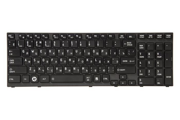 Клавиатура для ноутбука TOSHIBA Satellite A660, A665 черный, черный фрейм