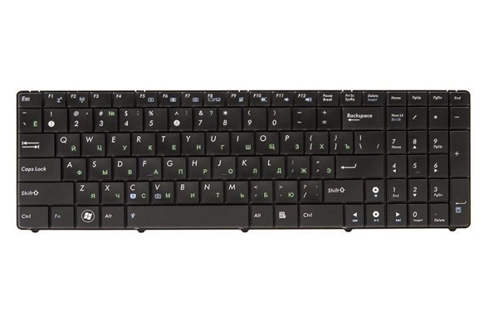 Клавіатура для ноутбука Asus K50, K60, F52 чорний, чорний фрейм (old design)