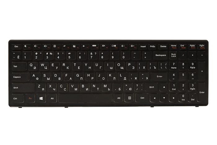 Клавиатура для ноутбука IBM/Lenovo IdeaPad Flex 15, G500s черный, черный фрейм