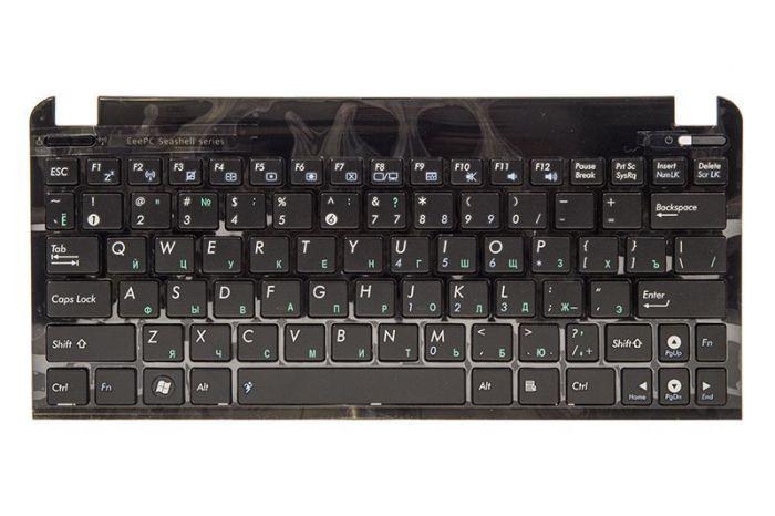 Клавіатура для ноутбука Asus Eee PC 1015 чорний, чорний кадр