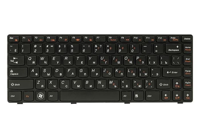 Клавиатура для ноутбука IBM/Lenovo IdeaPad G470 черный, черный фрейм