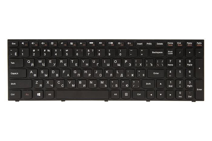 Клавиатура для ноутбука IBM/Lenovo IdeaPad G50-30 черный, черный фрейм