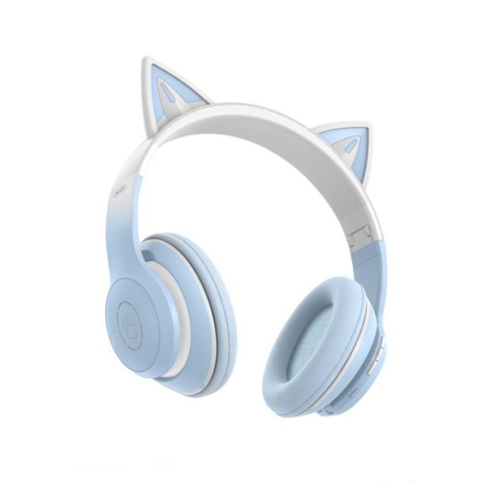 Дитячі навушники Bluetooth XO BE38 з вушками blue