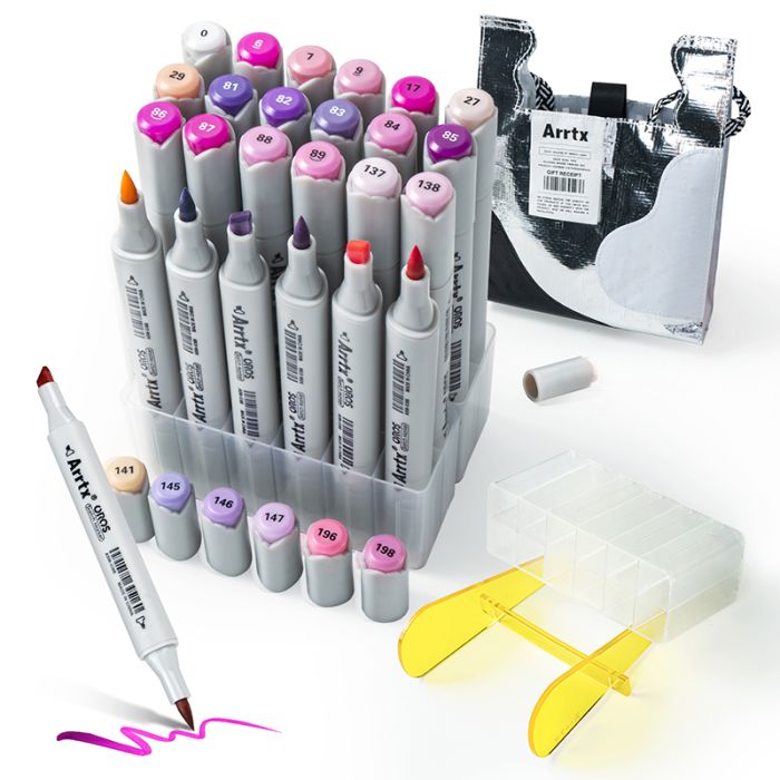 Спиртові маркери Arrtx OROS ASM-03PL 24 кольорів, фіолетові відтінки