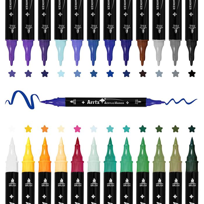Акрилові маркери Arrtx AACM-03-24B, 24 кольори