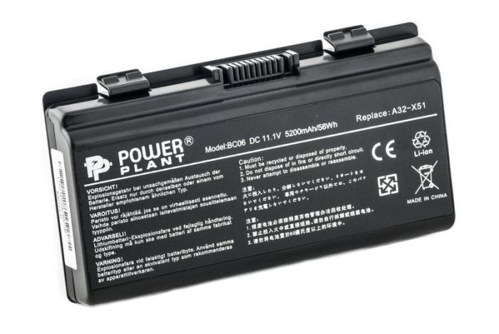 Аккумулятор PowerPlant для ноутбука Asus X51H (A32-T12, AS5151LH) 11.1V 5200mAh