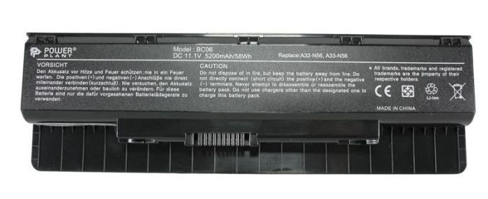 Акумулятор PowerPlant для ноутбука Asus N46 (A32-N56) 11.1V 5200mAh