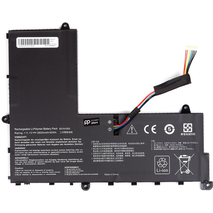 Акумулятор PowerPlant для ноутбука ASUS B31N1503-3S1P 11.1V 3600mAh