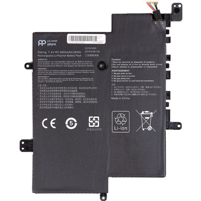 Акумулятор PowerPlant для ноутбука ASUS C21N1629-4-2S1P 7.4V 3800mAh