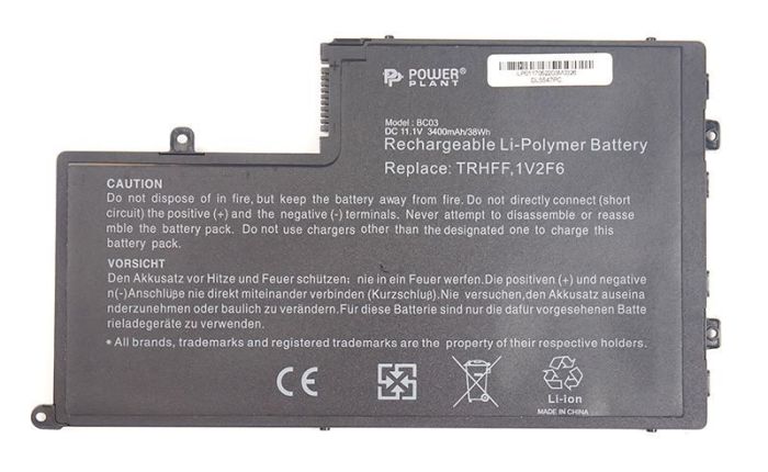 Акумулятор PowerPlant для ноутбука DELL Inspiron 15-5547 Series (TRHFF, DL5547PC) 11.1V 3400mAh